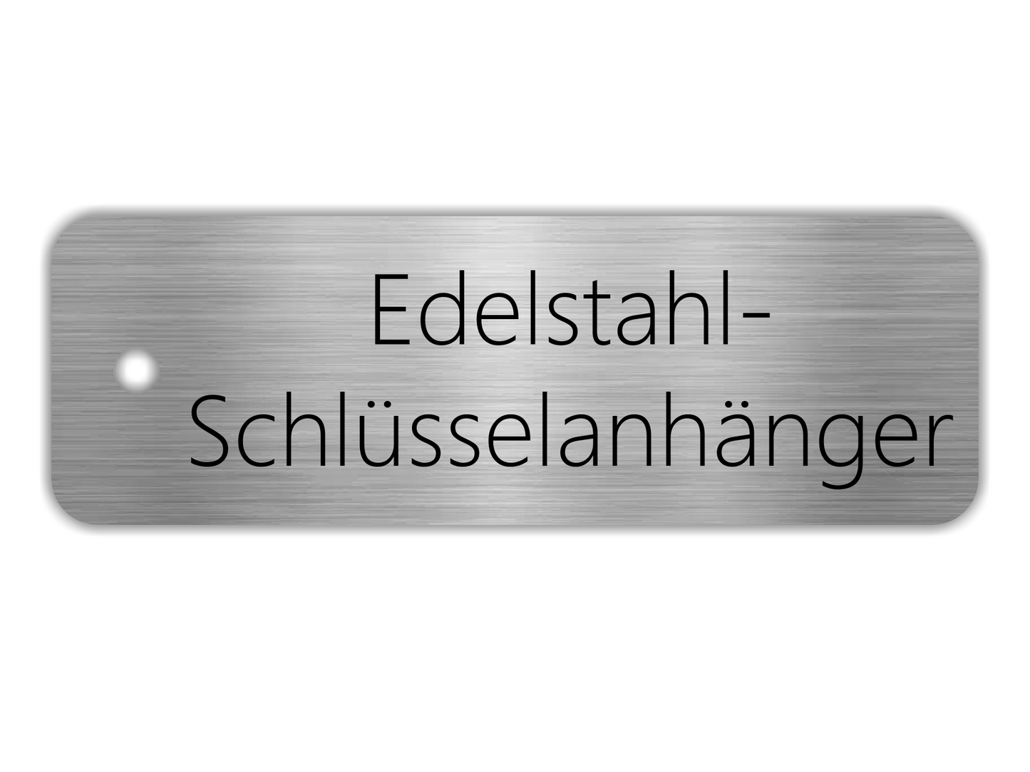 Schlüsselanhänger Edelstahl rechteckig abgerundet 60x20mm