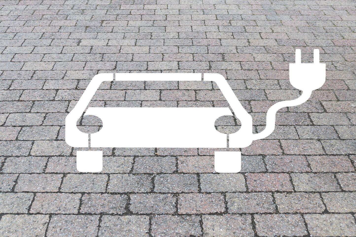 Schablone E-Auto / Elektroauto Parkplatz Ladestation Bodenmarkierung verschiedene Größen