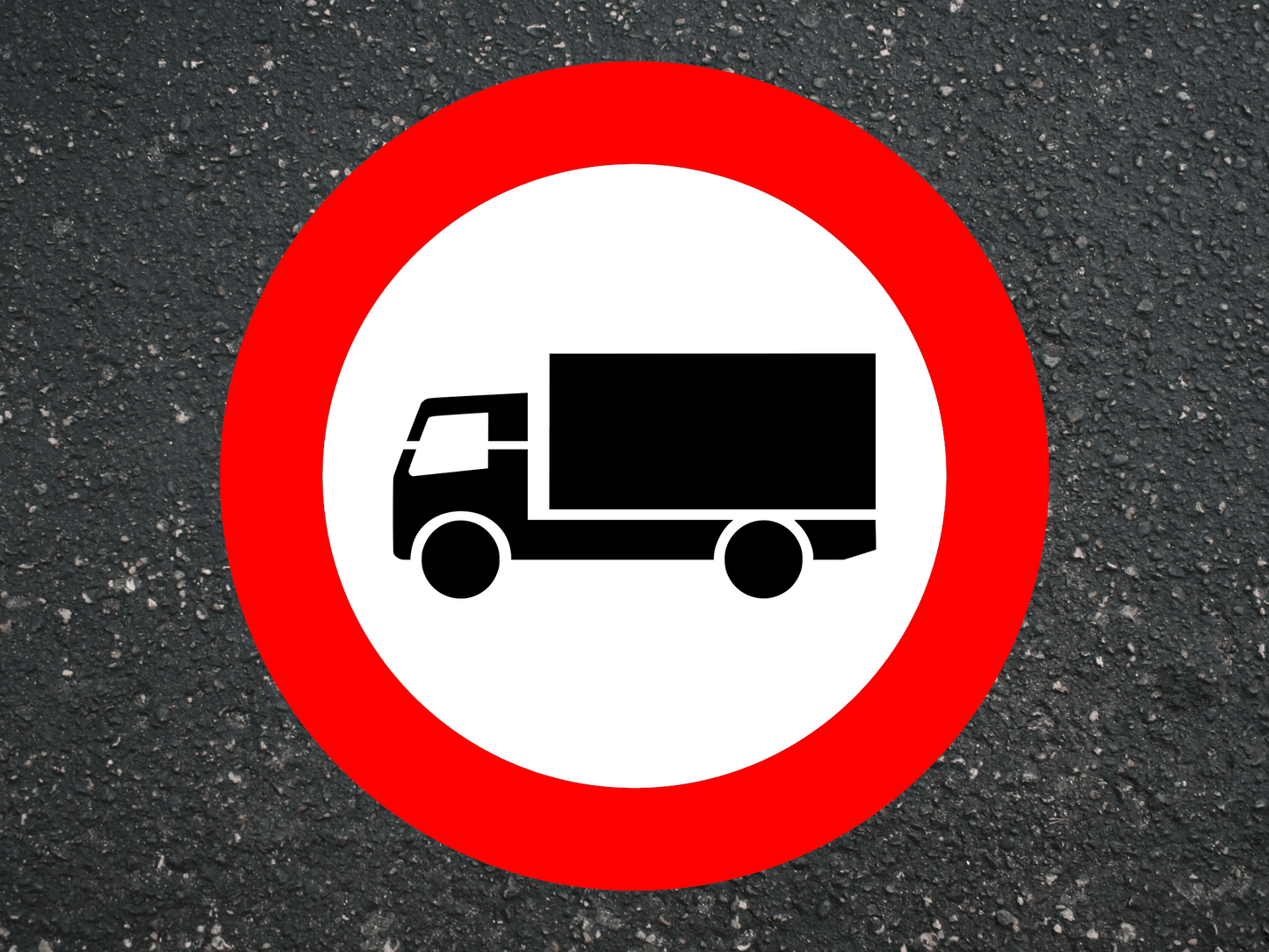 Verbot für LKW (ohne Anhänger) | Schablone ergänzend für Schablonen-System kreisförmig