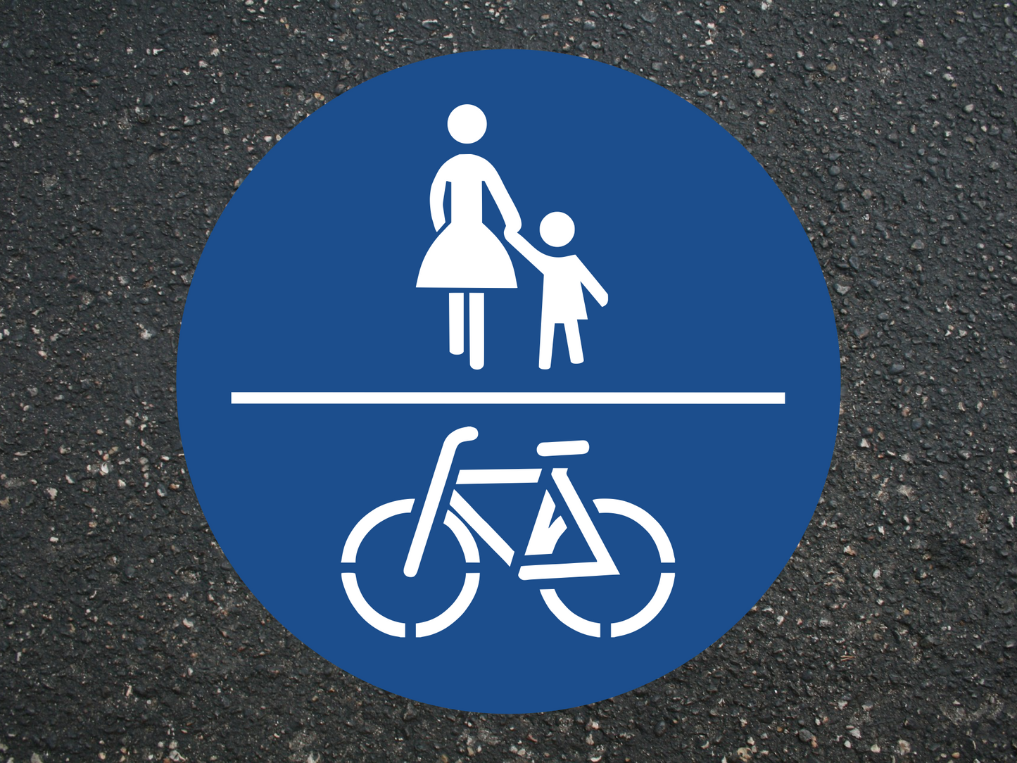 Geteilter gemeinsamer Geh- und Radweg | Schablone ergänzend für Schablonen-System kreisförmig