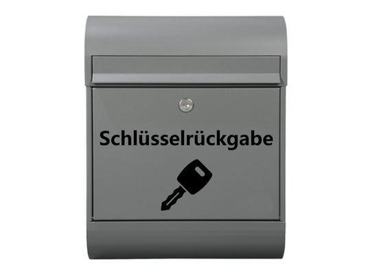 Aufkleber Briefkasten "Schlüsselrückgabe"