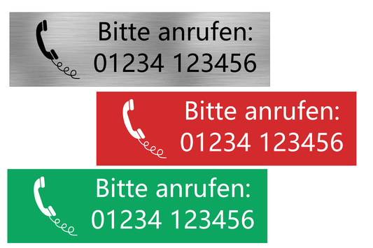 Magnet-Schild - Bitte anrufen mit Telefonnummer