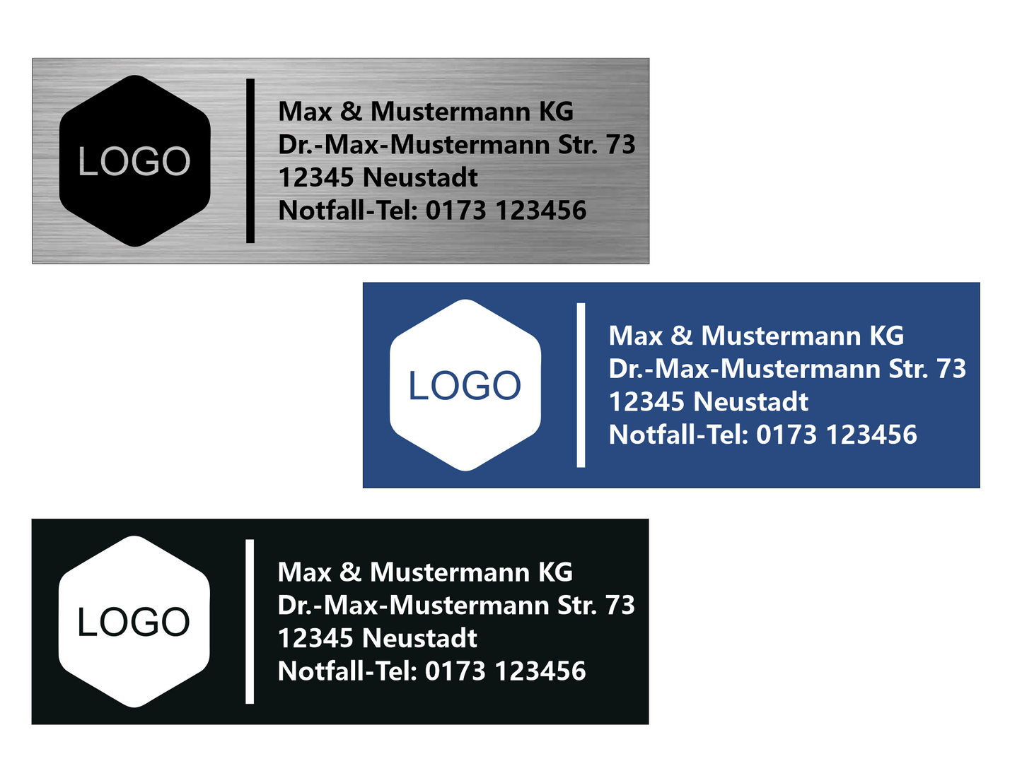 Schild mit Logo und Firmenname individuell verschiedene Größen