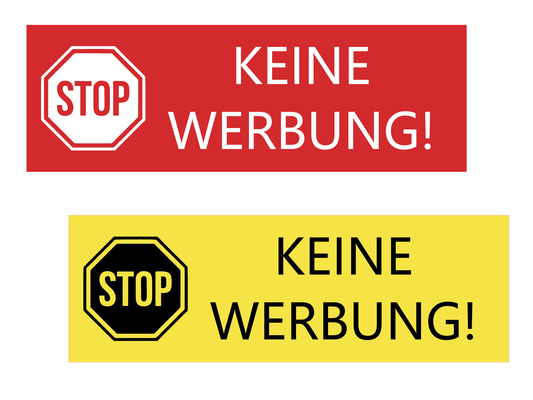 Schild - STOP KEINE WERBUNG!