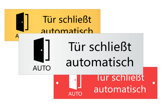 Hinweis-Schild Tür schließt automatisch Gebote Verbote Warnung