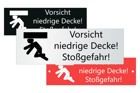 Hinweis-Schild Niedrige Decke / Stoßgefahr Gebote Verbote Warnung