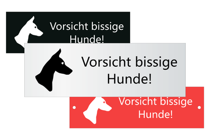 Hinweis-Schild Achtung bissige Hunde Gebote Verbote Warnung