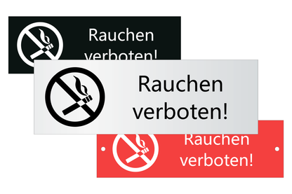 Hinweis-Schild Rauchen verboten Gebote Verbote Warnung