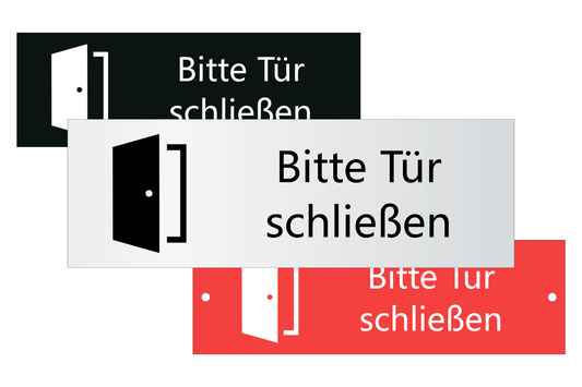 Hinweis-Schild Bitte Tür schließen Gebote Verbote Warnung
