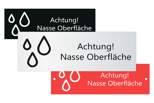 Hinweis-Schild Nasse Oberfläche Gebote Verbote Warnung