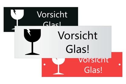 Hinweis-Schild Vorsicht Glas Gebote Verbote Warnung