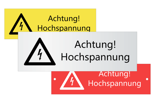 Hinweis-Schild Achtung Hochspannung Gebote Verbote Warnung