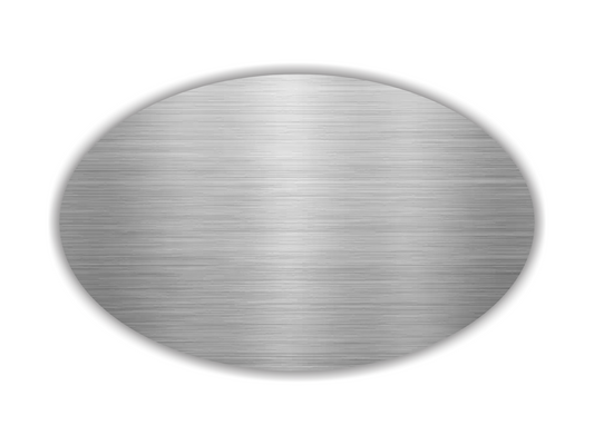 Schild Edelstahl oval 80x50mm