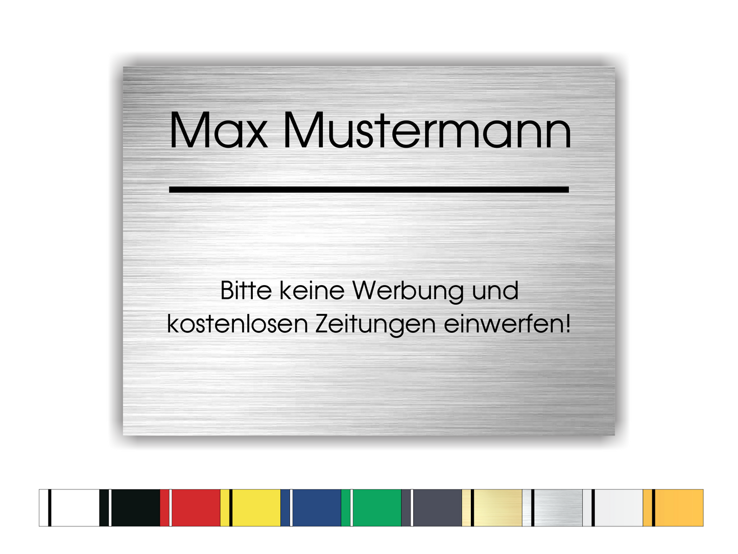 Schild mit Design Trennstrich und Hinweisfeld 80x60mm