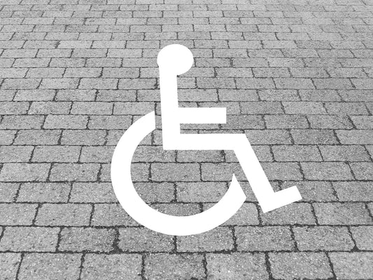Schablone "Rollstuhlfahrer" / Behindertenparkplatz verschiedene Größen