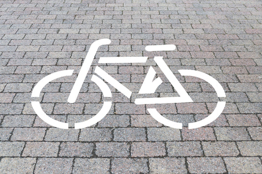 Schablone "Fahrrad" / Fahrradstellplatz Parkplatz Bodenmarkierung verschiedene Größen