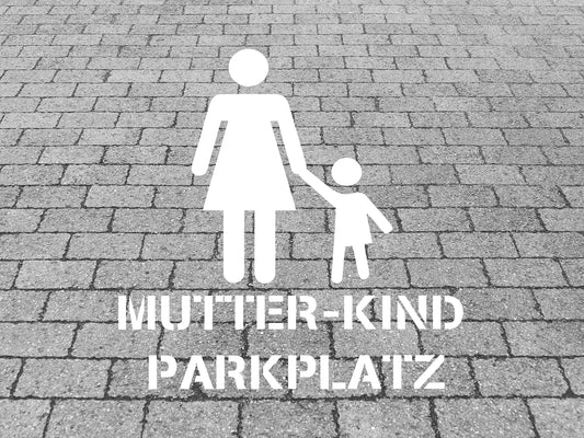 Schablone Mutter-Kind-Parkplatz Bodenmarkierung verschiedene Größen
