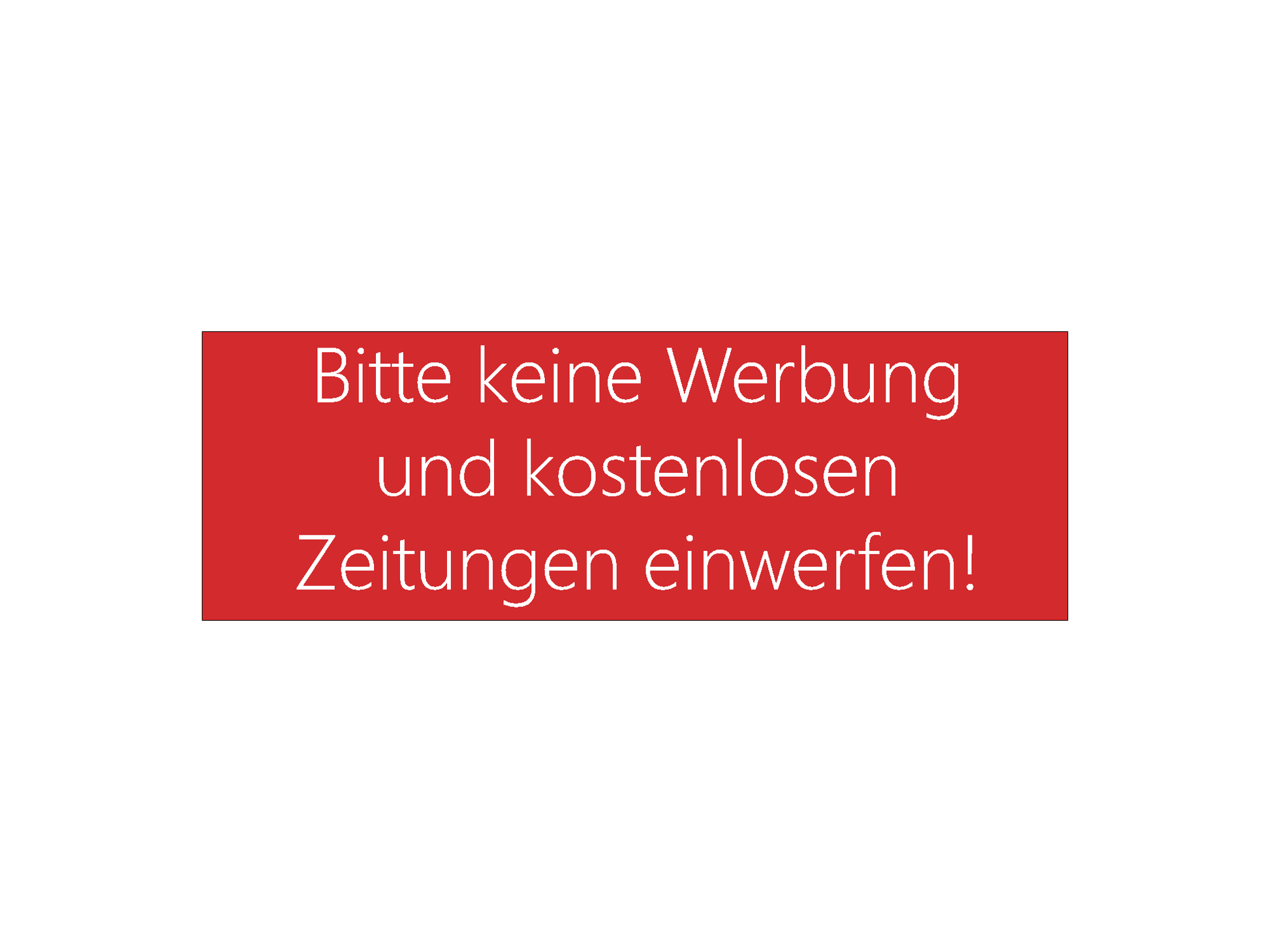 Magnet-Schild „Bitte keine Werbung!“ in weiß für Ihren Briefkasten
