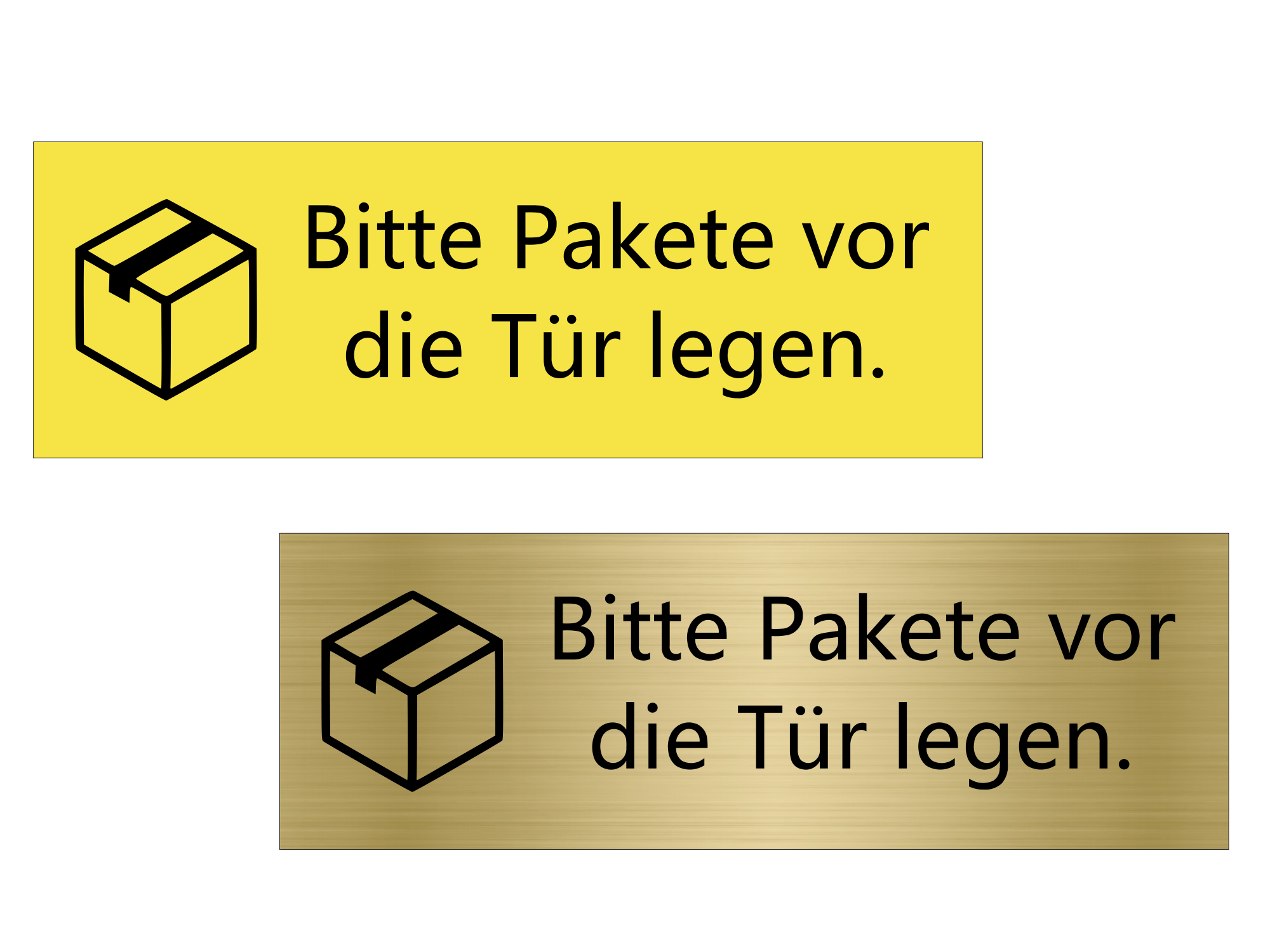 Schild - Hinweis Bitte Pakete vor die Tür legen personalisierbar ...