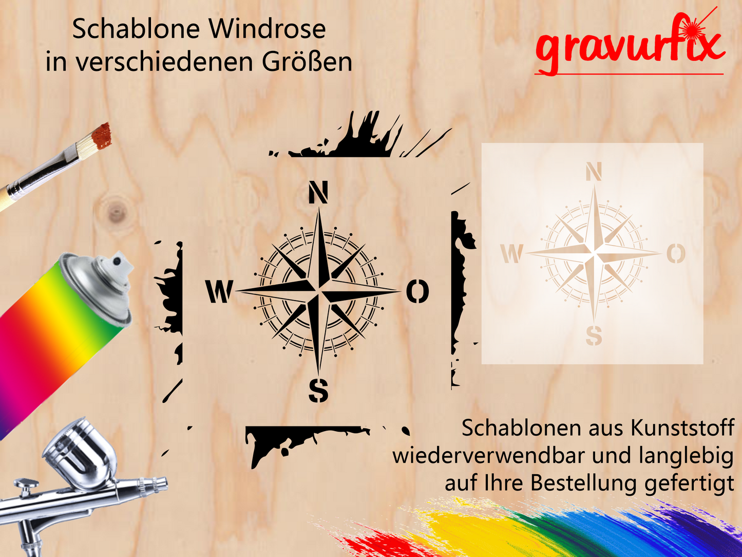 Schablone "Windrose"