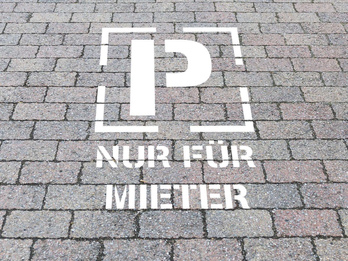 Schablone Parkplatz | Sprühdose Vorlage Parken nur für Mieter – gravurfix Schablone Parkplatz | Sprühdose Vorlage Parken nur für Mieter – gravurfix